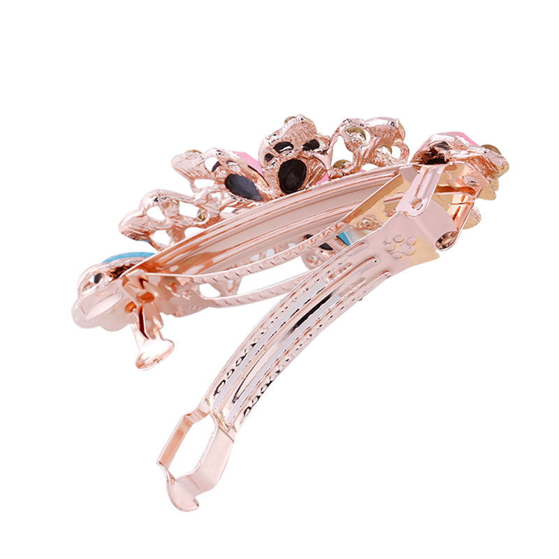 Crystal Flower Spring Hair Barrette - view 1