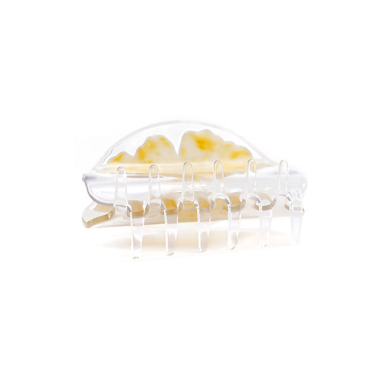 Ginkgo Leaf Half Moon Acetate Claw Clip - Ginkgo - 3