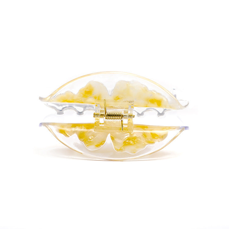 Ginkgo Leaf Half Moon Acetate Claw Clip - Ginkgo - 4