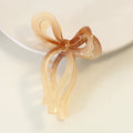 Translucent Ribbon Bow Claw Clip - Coffee