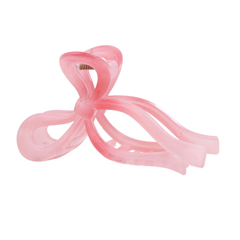 Translucent Ribbon Bow Claw Clip