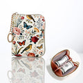 Floral Zip Coin Purse With Key Ring - Bird