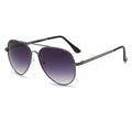 Double Bridge Metal Aviator Sunglasses - Purple