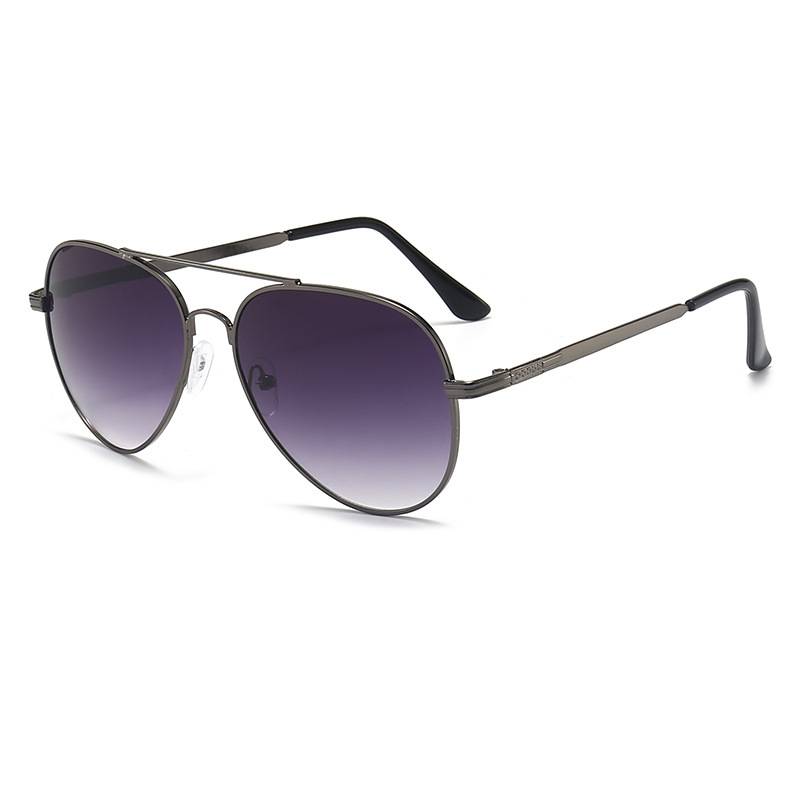 Double Bridge Metal Aviator Sunglasses - Purple