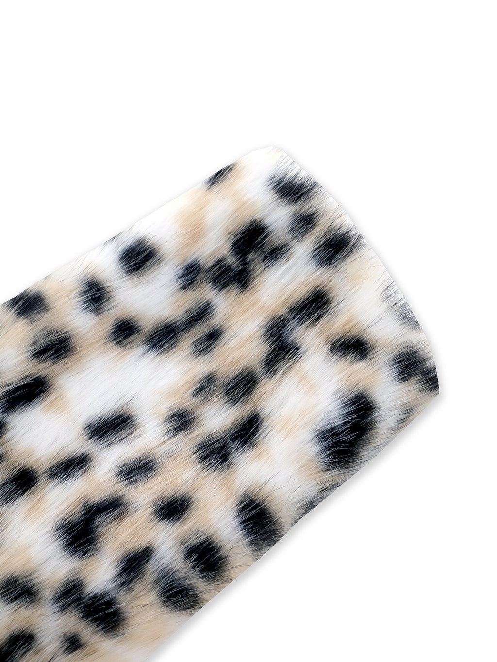 Spotted Faux Fur Hooded Longline Coat - White - 4