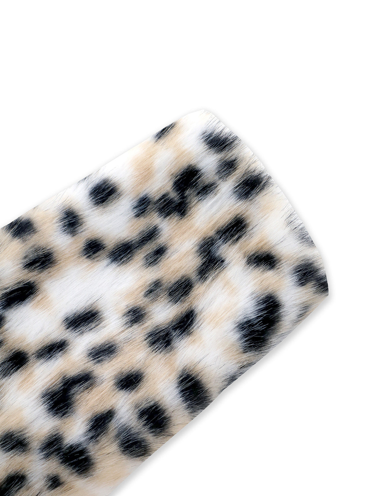 Spotted Faux Fur Hooded Longline Coat - White - 4