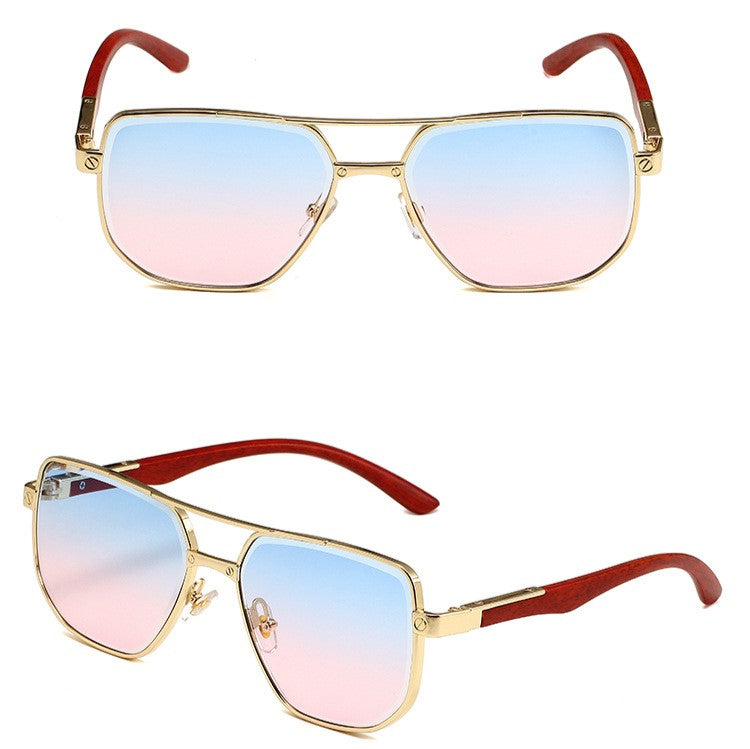 Two Bar Square Pilot Sunglasses - Bluepink