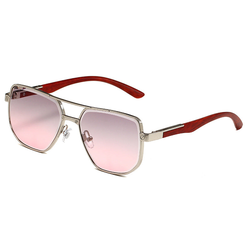Two Bar Square Pilot Sunglasses - Greypink