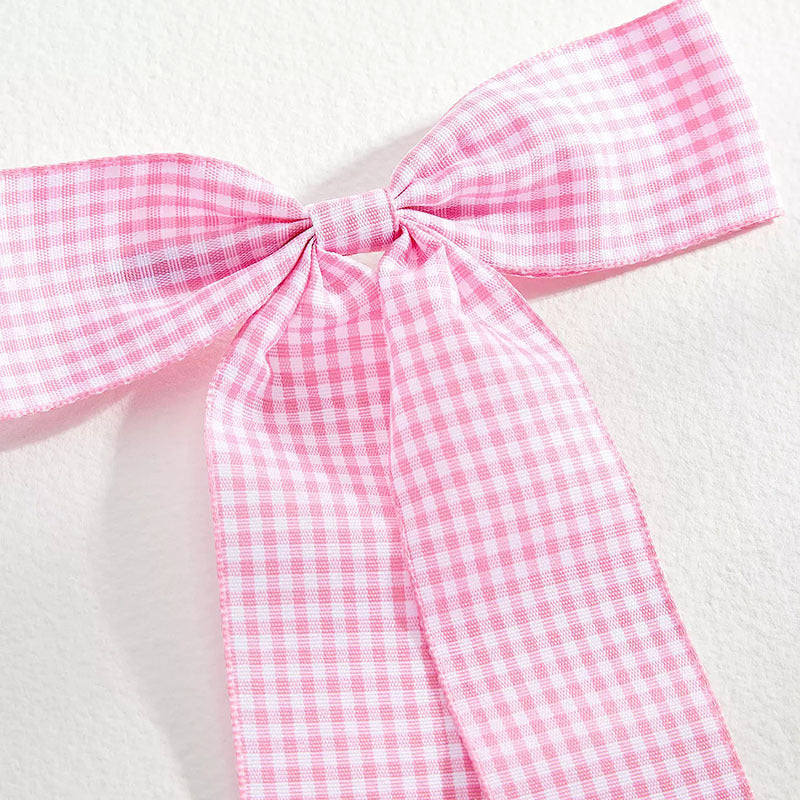Long Streamer Gingham Bow Hair Clip - view 7