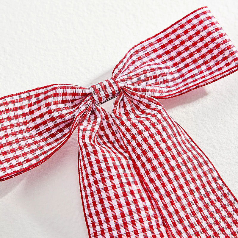 Long Streamer Gingham Bow Hair Clip - view 9