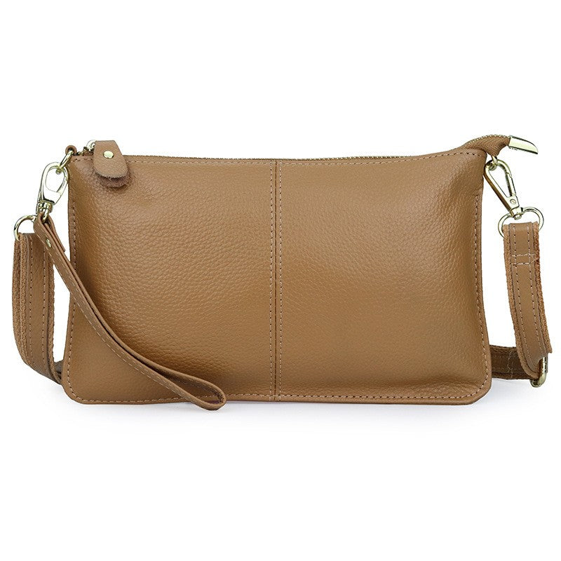 Leather Wristlet Clutch with Crossbody Strap