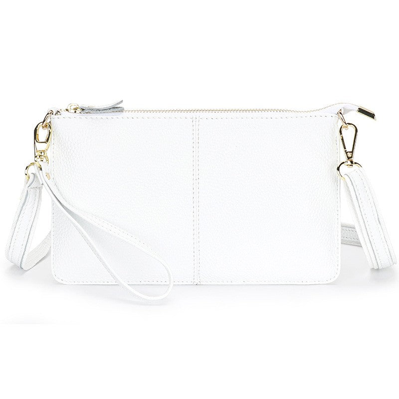 Leather Wristlet Clutch with Crossbody Strap