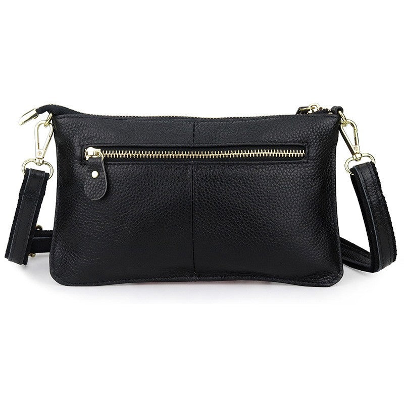 Leather Wristlet Clutch with Crossbody Strap