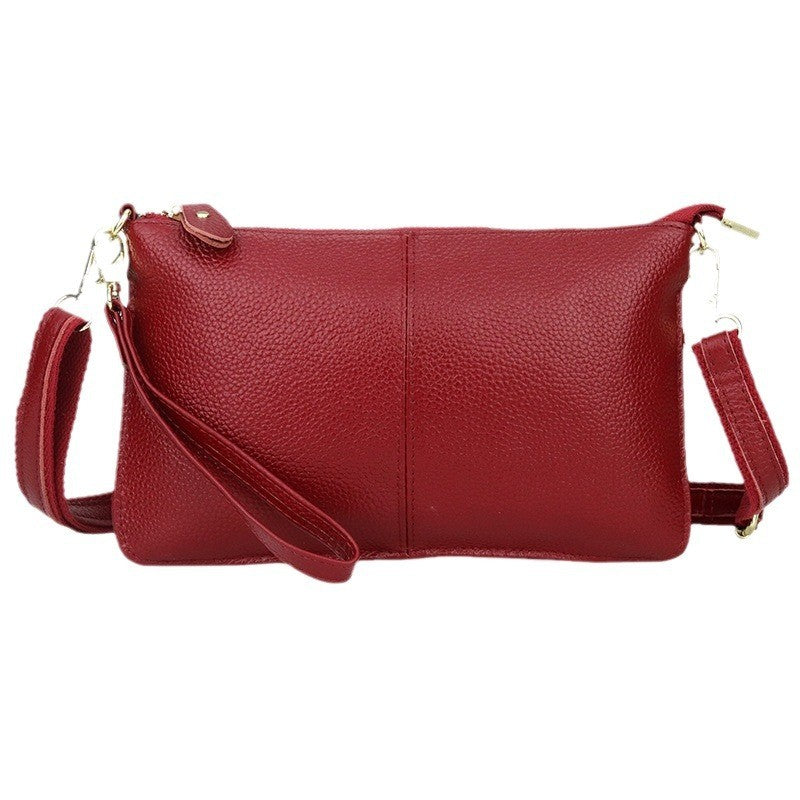 Leather Wristlet Clutch with Crossbody Strap