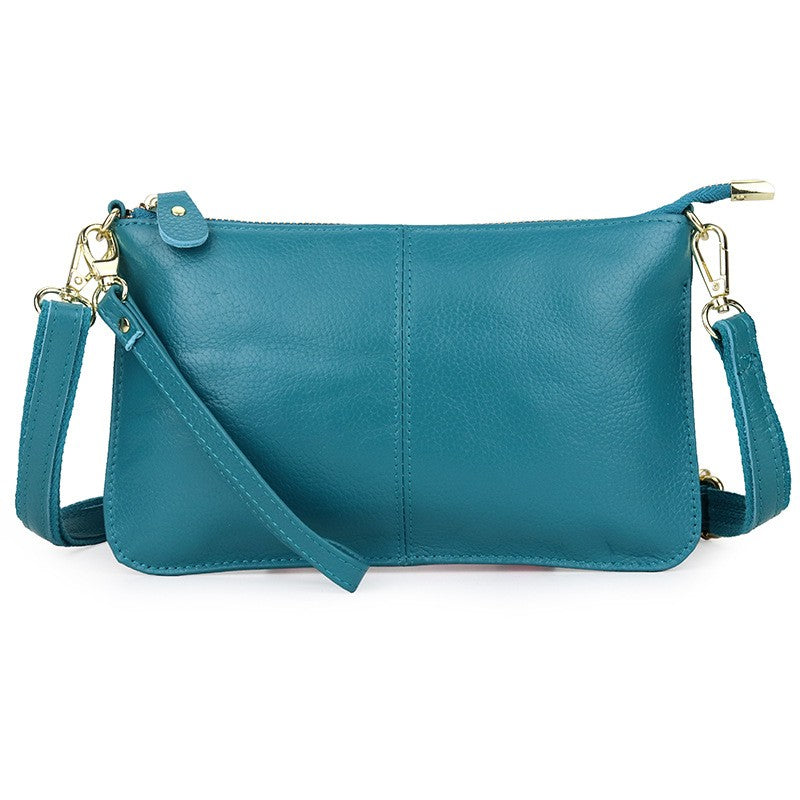 Leather Wristlet Clutch with Crossbody Strap