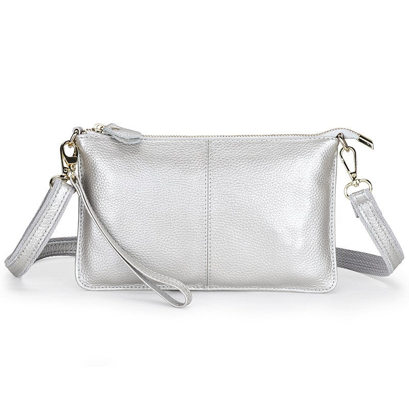 Leather Wristlet Clutch with Crossbody Strap