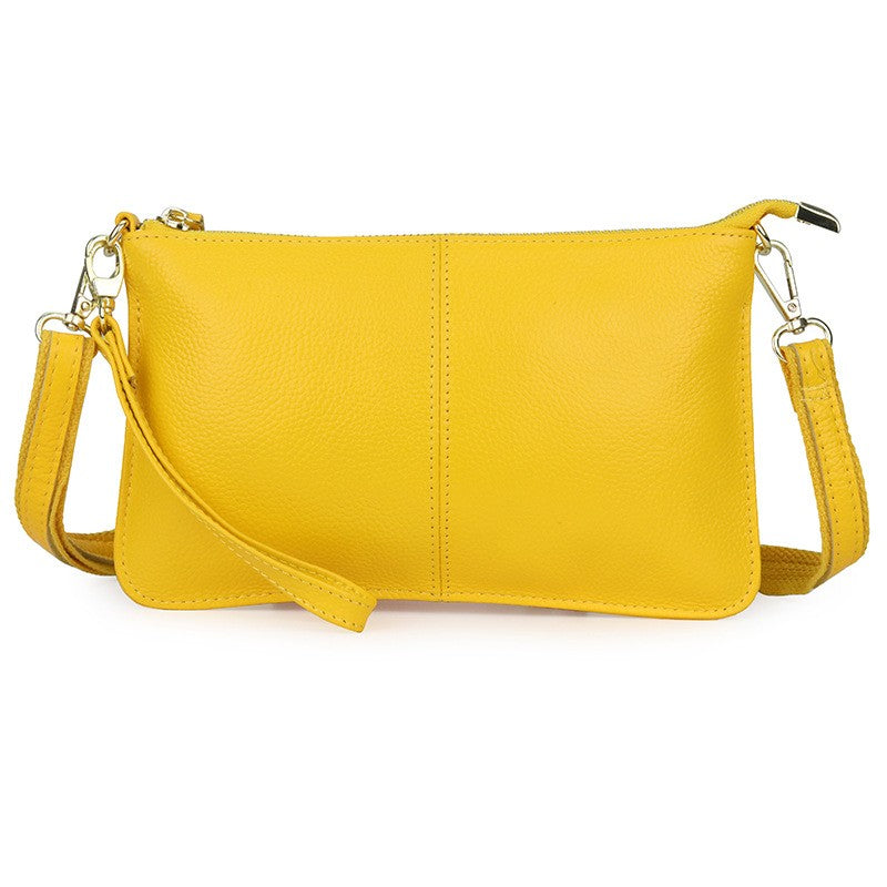 Leather Wristlet Clutch with Crossbody Strap