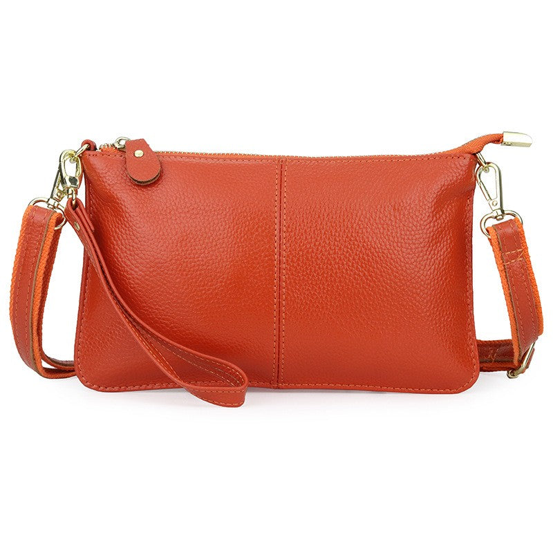 Leather Wristlet Clutch with Crossbody Strap