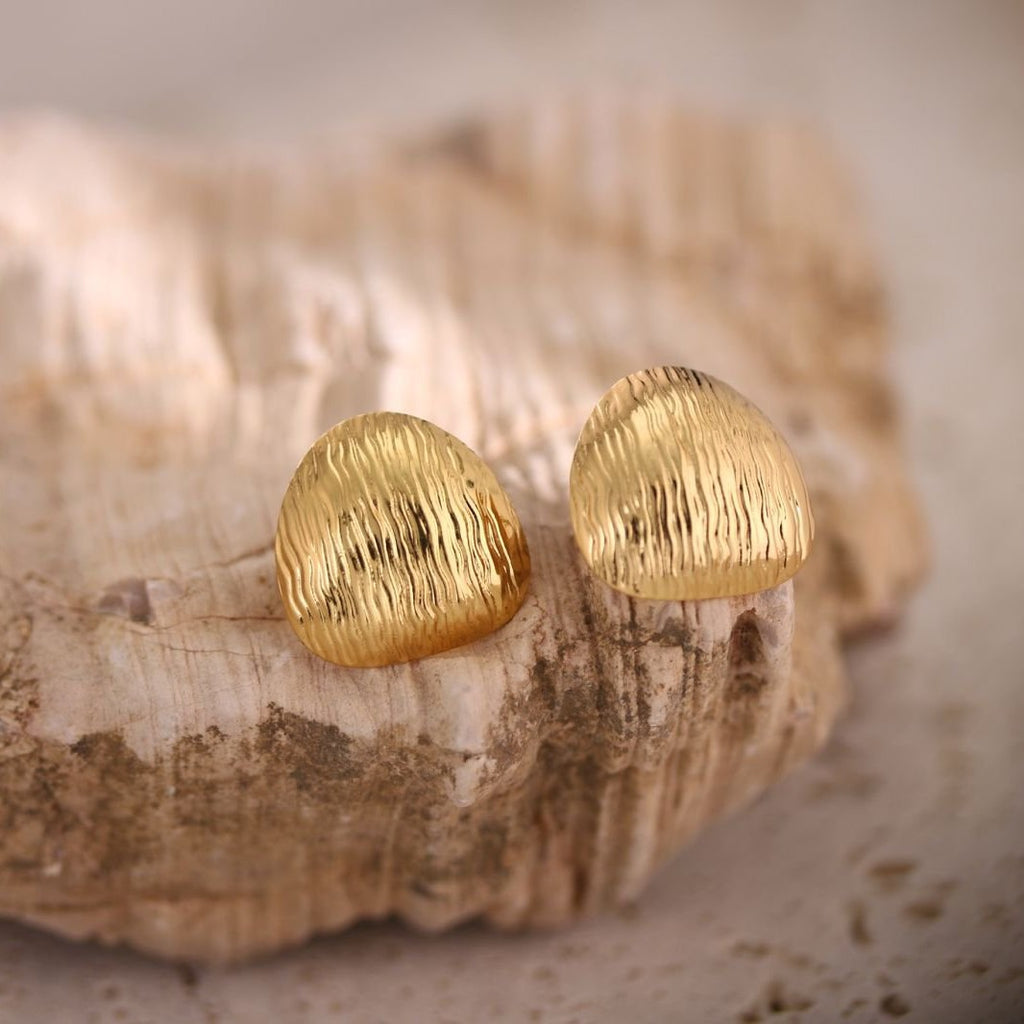 Hammered Texture Mixed Shape Stud Earrings - NO03