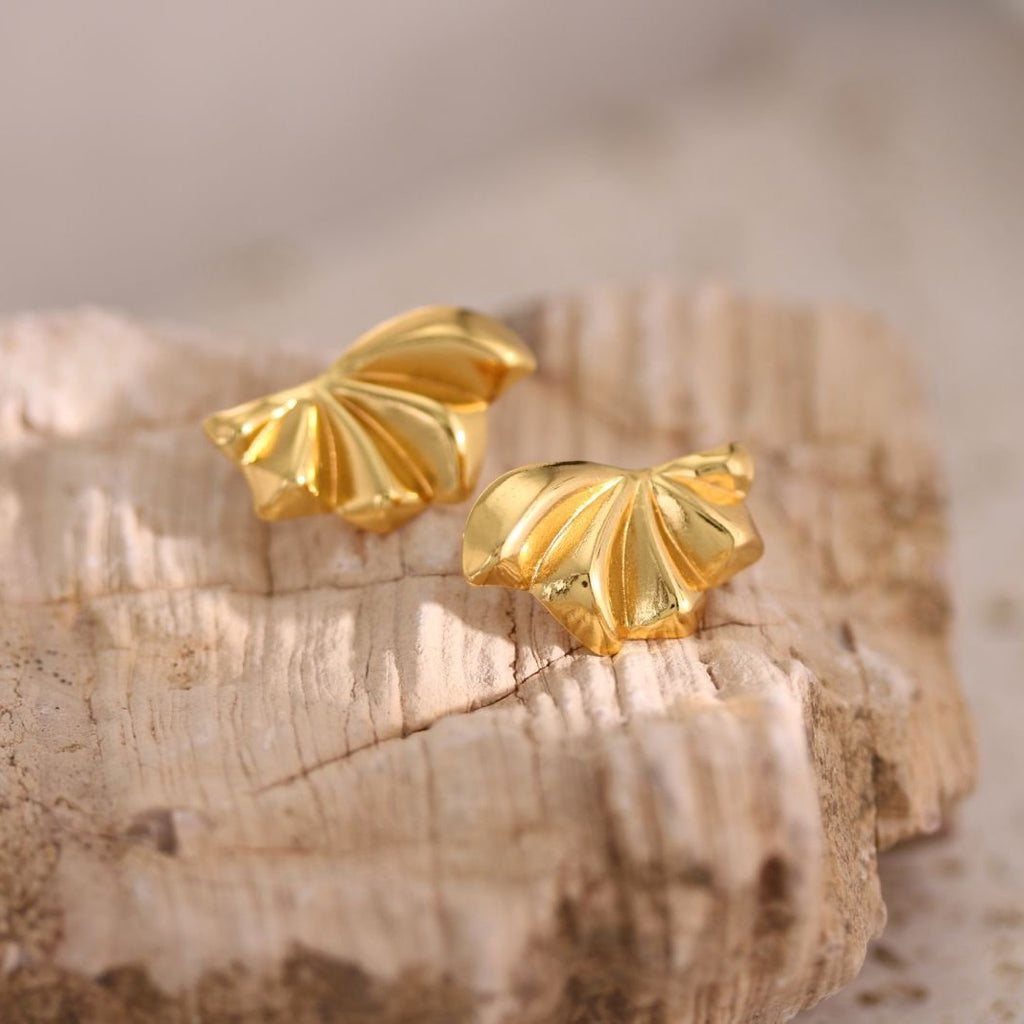 Hammered Texture Mixed Shape Stud Earrings - NO04