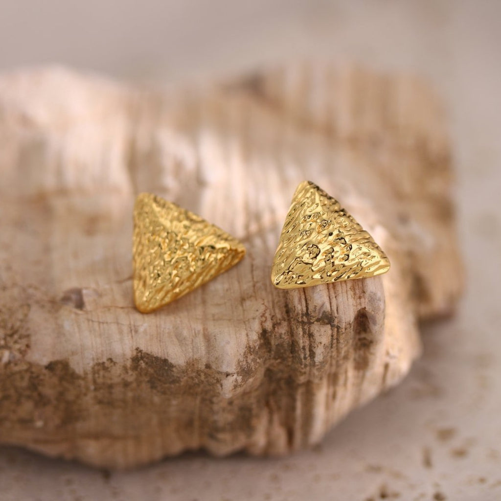 Hammered Texture Mixed Shape Stud Earrings - NO07
