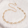 Geometric Square Link Waist Chain Belt - Gold