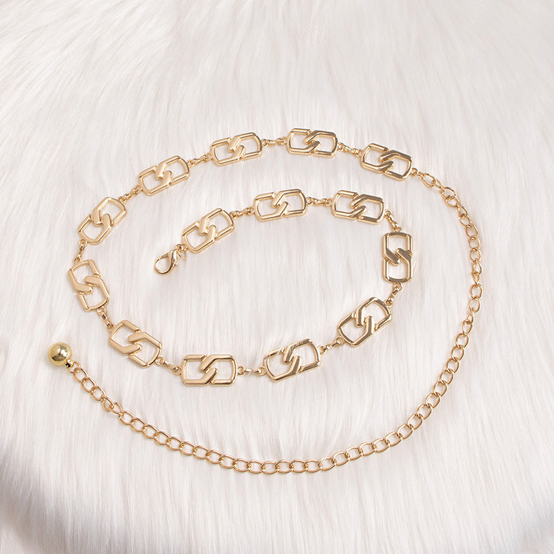 Geometric Square Link Waist Chain Belt - view 1