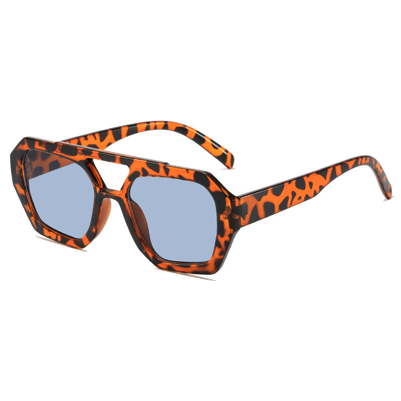 Chunky Double Bridge Geometric Sunglasses - NO_01