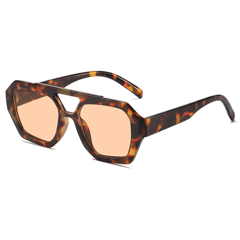 Chunky Double Bridge Geometric Sunglasses - NO_03