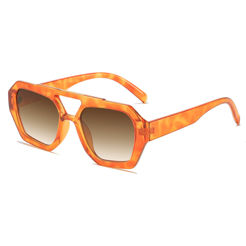 Chunky Double Bridge Geometric Sunglasses - NO_04