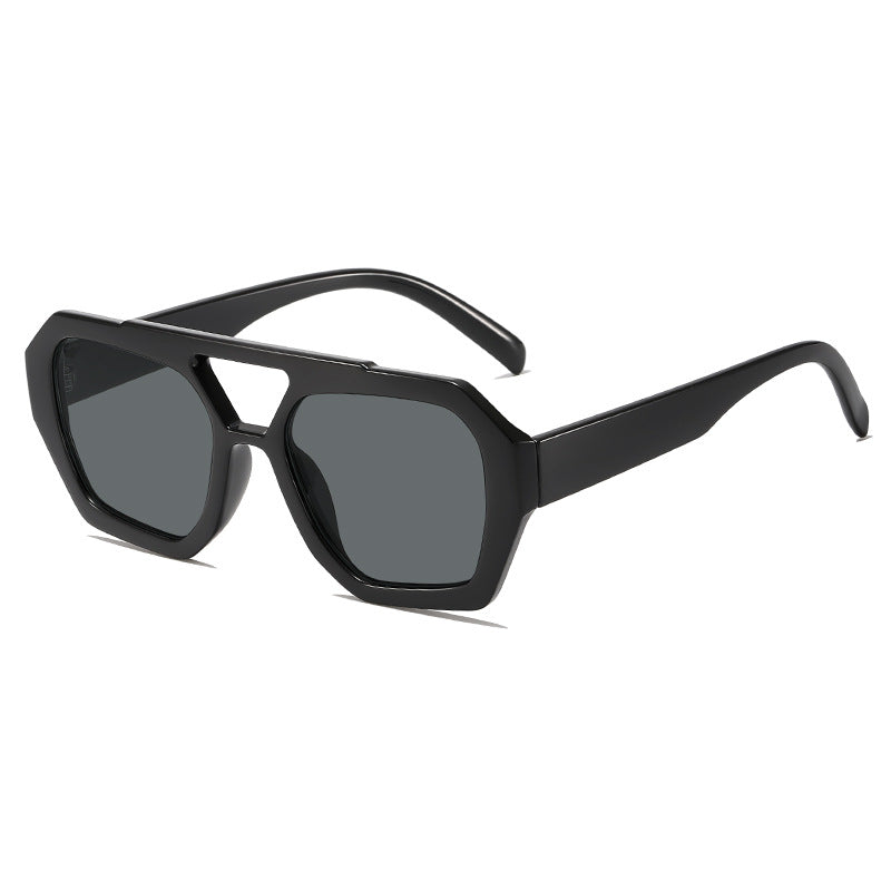 Chunky Double Bridge Geometric Sunglasses - NO_05
