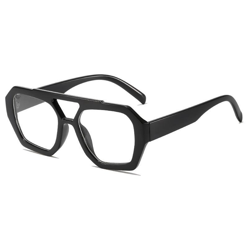 Chunky Double Bridge Geometric Sunglasses - NO_09