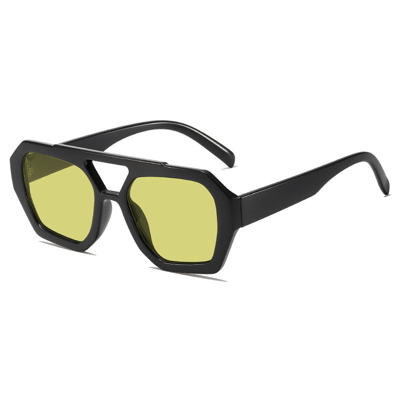 Chunky Double Bridge Geometric Sunglasses - NO_10