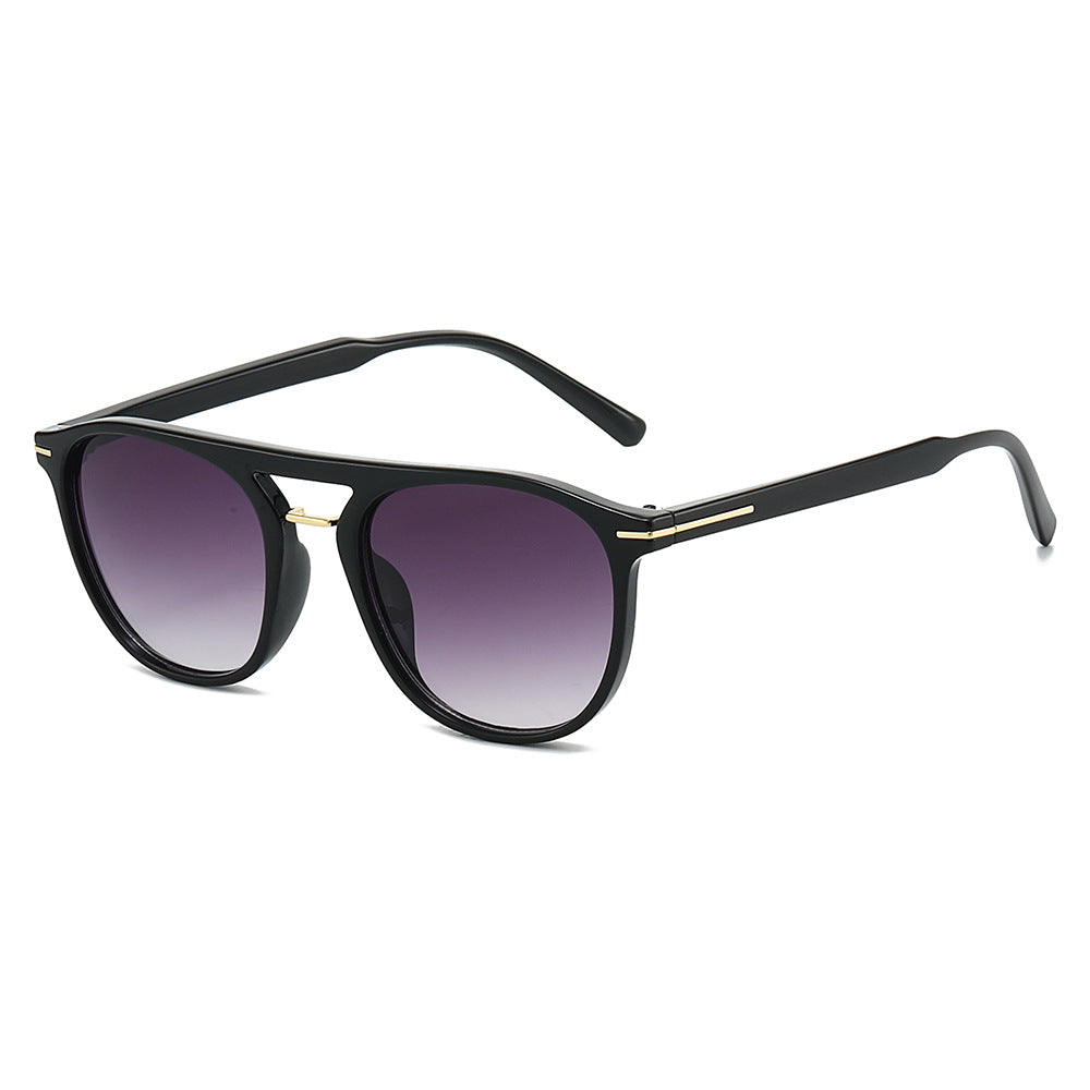 Double Bridge Square Aviator Sunglasses - Purple