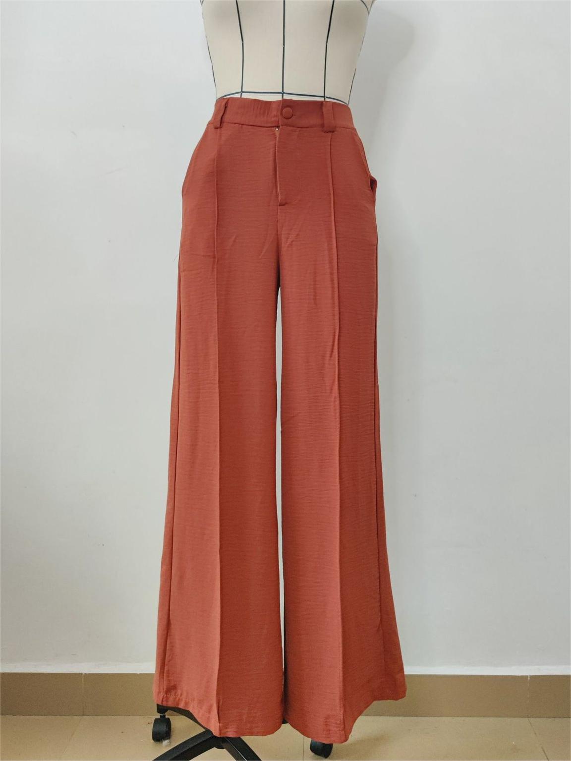 Pleated High Waist Wide Leg Suit Trousers - Khaki