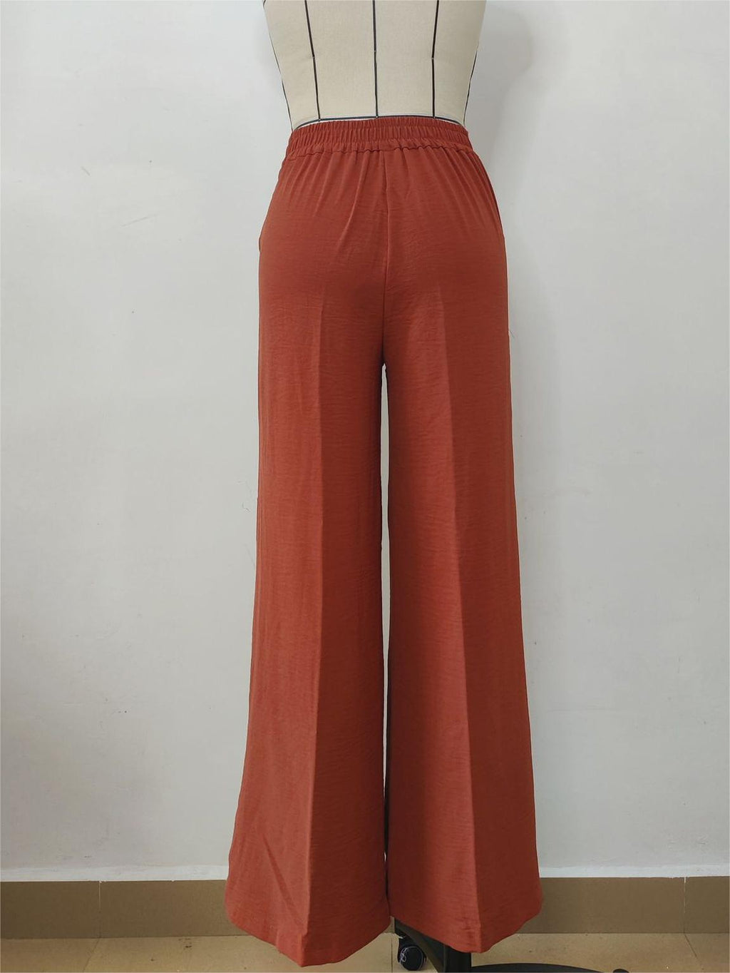 Pleated High Waist Wide Leg Suit Trousers - Khaki - 1