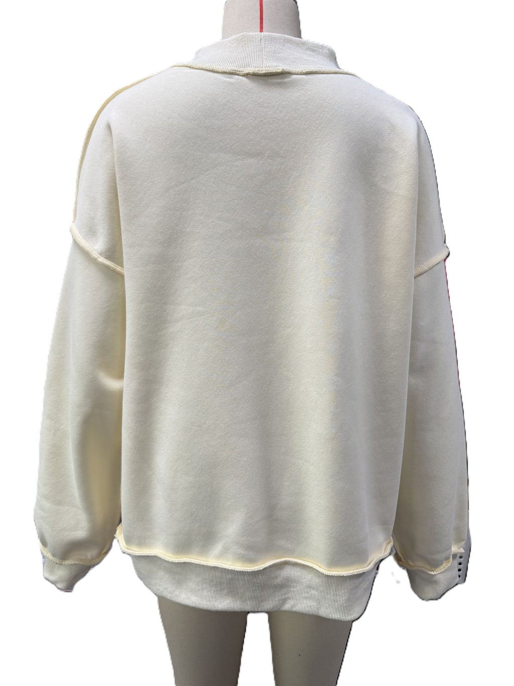 Funnel Neck Sweatshirt With Exposed Seams - Yellow - 1