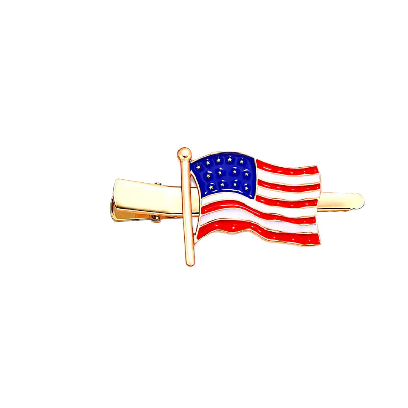 Patriotic American Flag Enamel Hair Clips - view 5