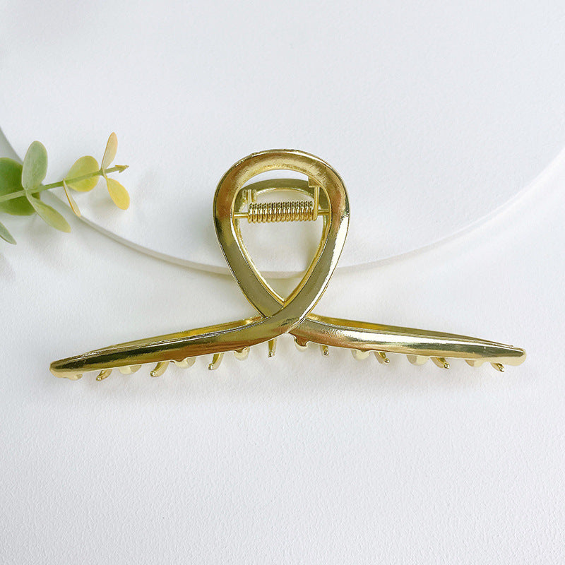 Twisted Loop Metal Hair Claw Clip - Gold