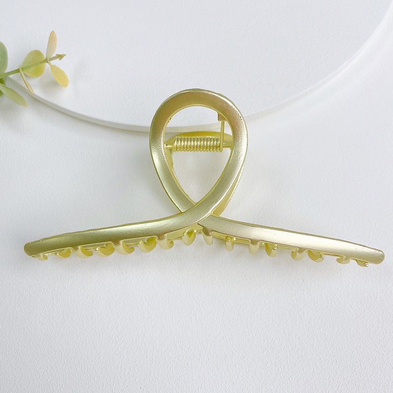 Twisted Loop Metal Hair Claw Clip - Gold_01