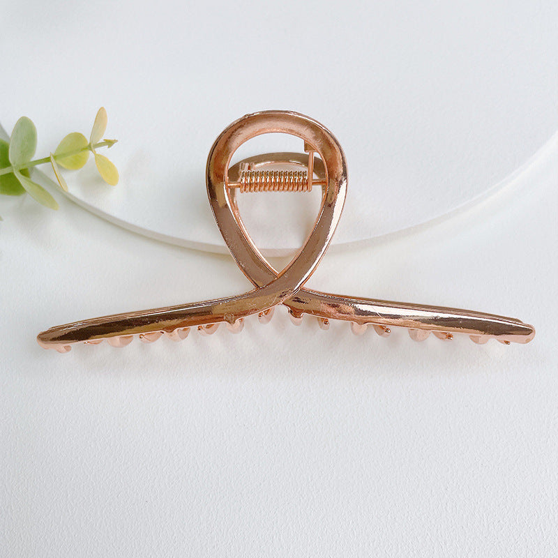Twisted Loop Metal Hair Claw Clip - RoseGold