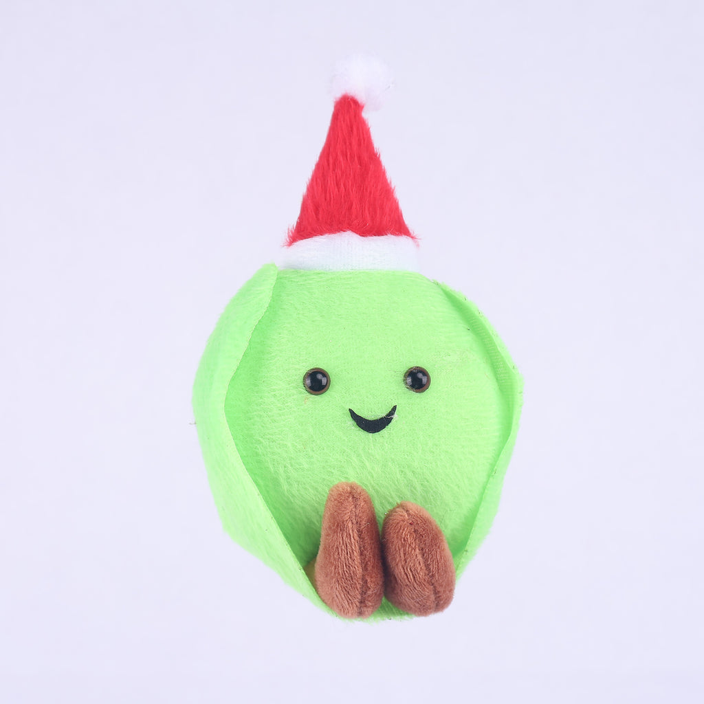 Plush Christmas Shelf Sitter with Long Striped Legs - BrightGreen