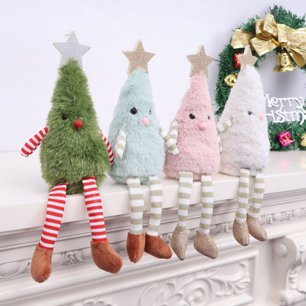 Plush Christmas Shelf Sitter with Long Striped Legs