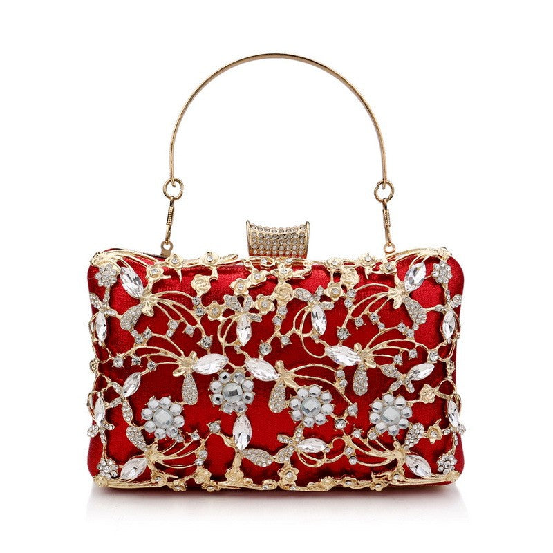 Jeweled Filigree Rhinestone Evening Clutch