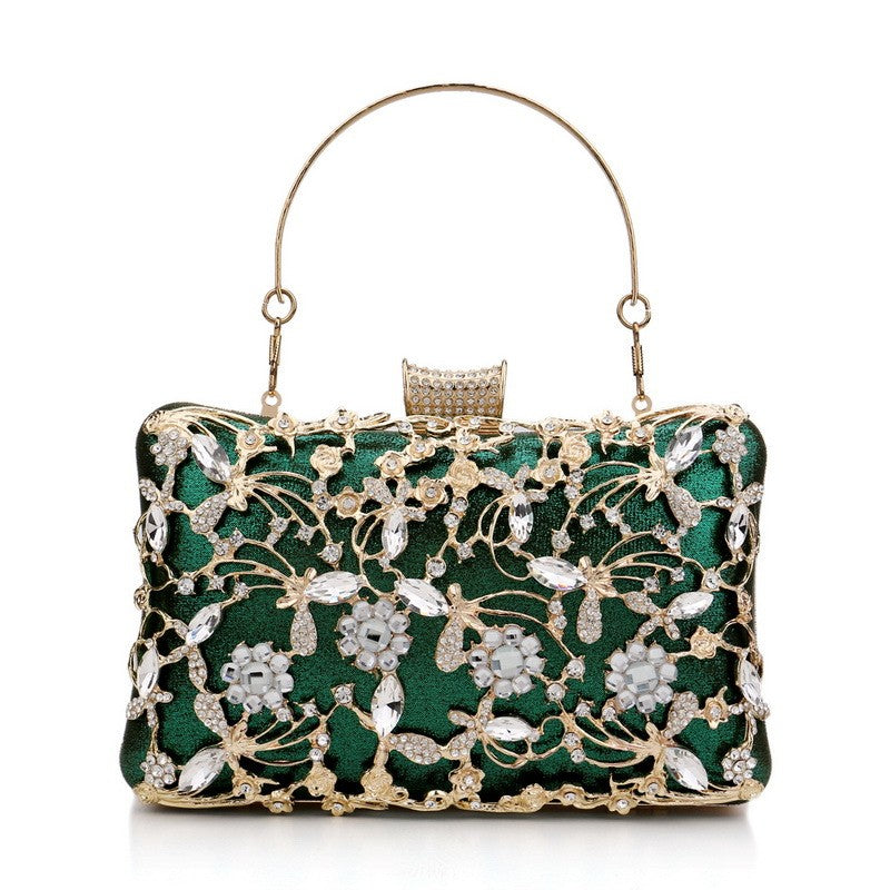 Jeweled Filigree Rhinestone Evening Clutch