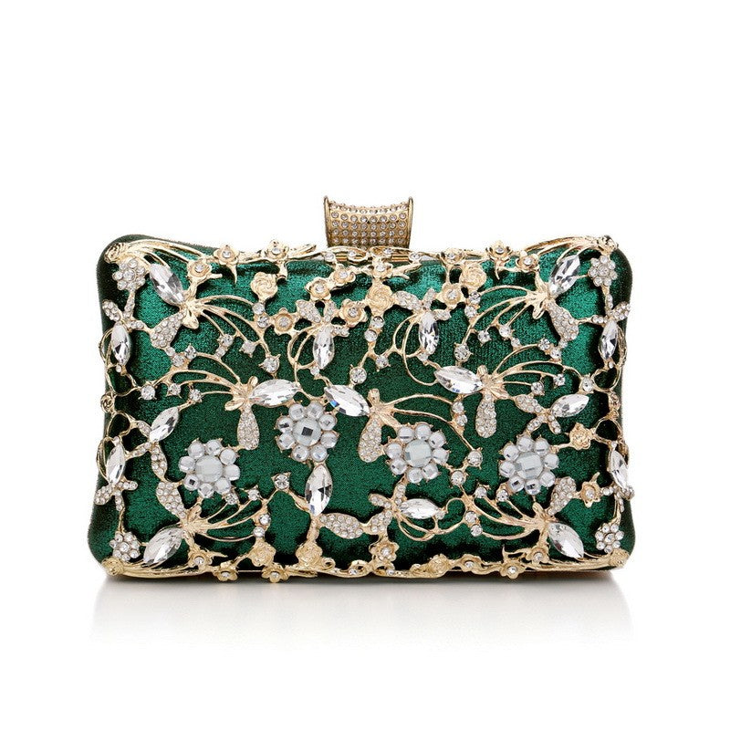 Jeweled Filigree Rhinestone Evening Clutch