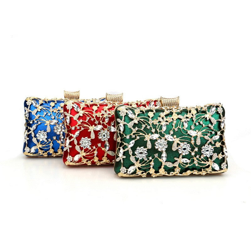 Jeweled Filigree Rhinestone Evening Clutch