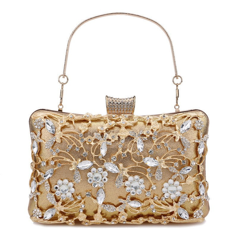 Jeweled Filigree Rhinestone Evening Clutch