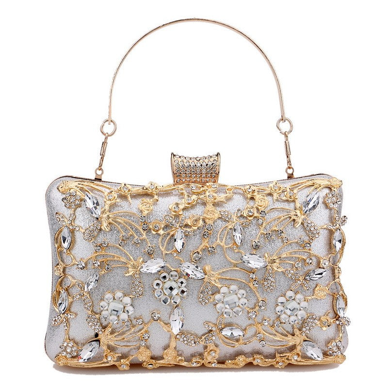 Jeweled Filigree Rhinestone Evening Clutch