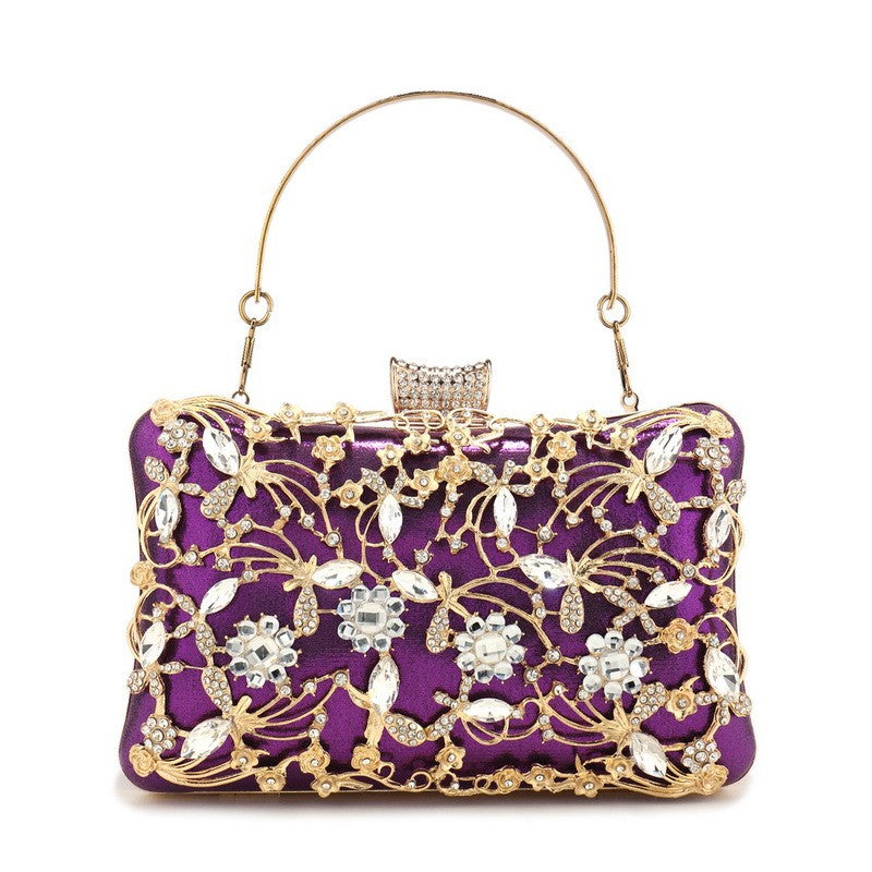 Jeweled Filigree Rhinestone Evening Clutch
